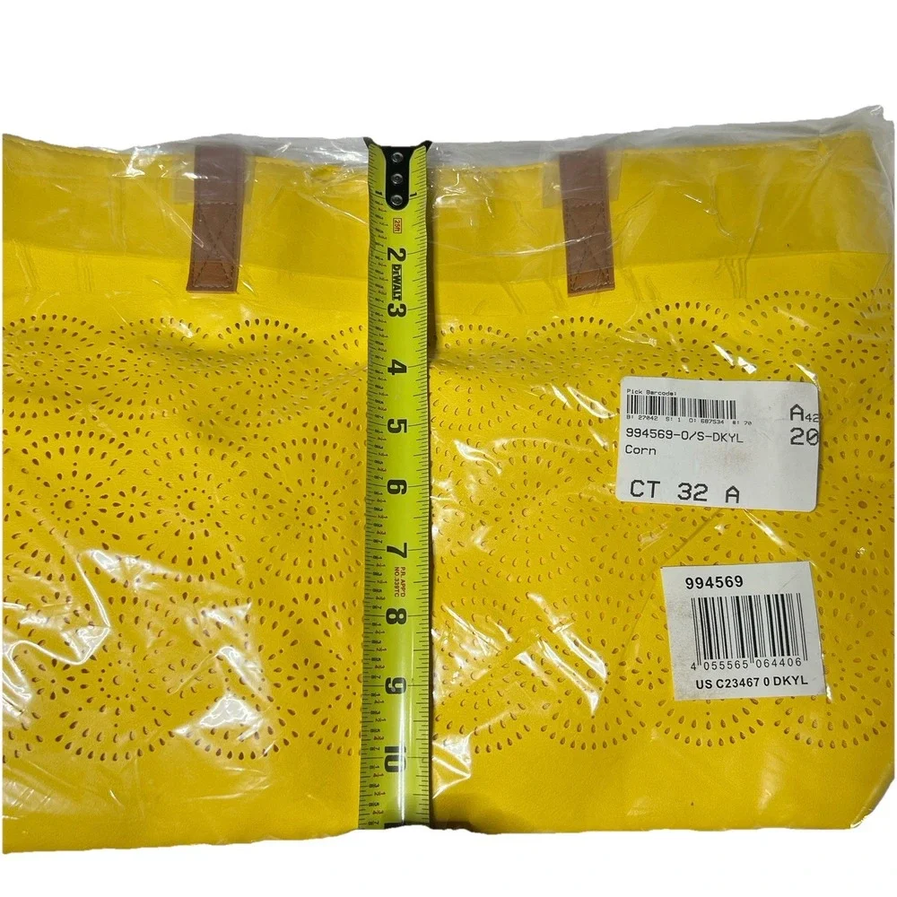 Yellow Spring Tote Bag Purse With Brown Handles Summer Women's Bag‎ Dopamine